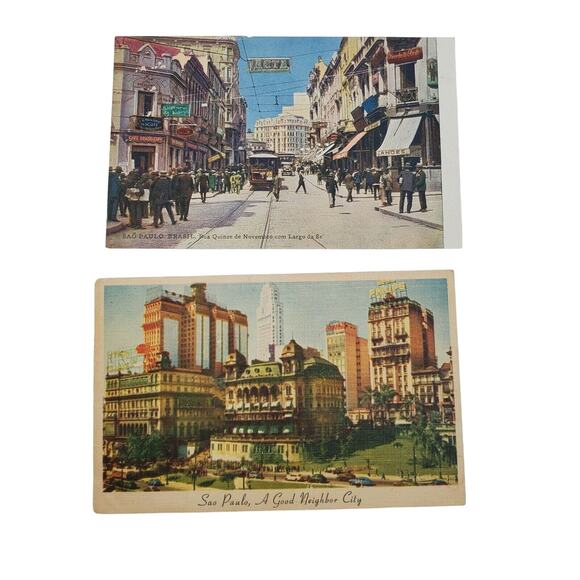 2 Brazil Vintage Postcards Ephemera - Picture 1 of 5